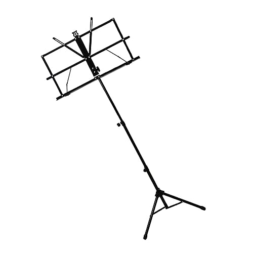 LALADEFIEE 折りたたみ式譜面台 伸縮式 卓上楽譜スタンド 大型パネル対応 頑丈アルミ製 楽譜クリップ付き