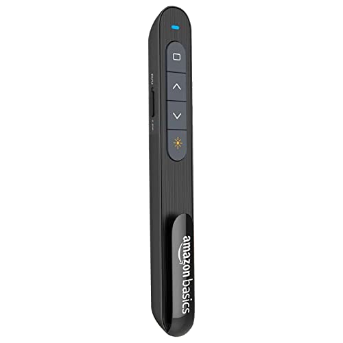 Image of Amazon Basics Wireless USB Laser Flip Pen with Clip, 2.4 GHz, to Control Presentations (Battery Not Included)