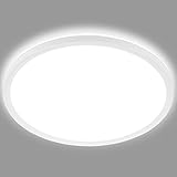 deckenleuchte rund stoff 40 cm Ultra schlank: dank neuester LED-Technologie, ist diese Wohnzimmerlampe extrem flach (nur 3 cm) und sorgt somit für eine schlichte Eleganz - die hohe durchschnittliche Lebensdauer liegt bei ca. 25000 Stunden