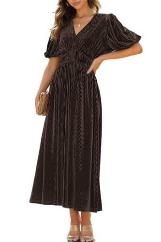 Image of Sissyaki Velvet Maxi Dress Fall Wedding Guest Dress 2026 | Semi Formal to Formal Events, Family Pictures, Holiday Party Dinner Dress