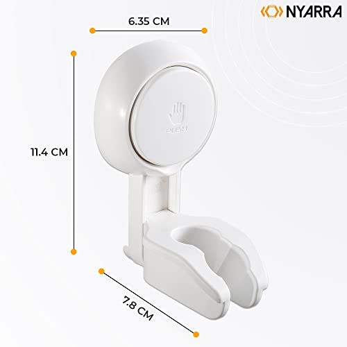 Image of NEVADRILL Vacuum Suction Wall Mounted Hand Shower Holders for Bathroom, Drill Free Installation - Adjustable, Reusable Shower Head Stand - Suction Wall Clips for Hanging - Pack of 1 [ND-AW619]