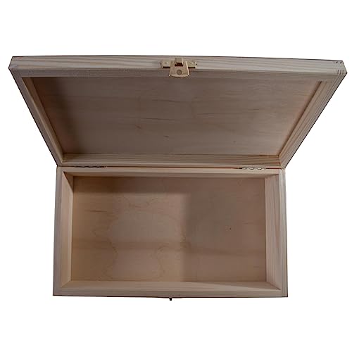 WooDeeDoo Rectangular Wooden Storage Box with Hinged Lid and Clasp, 28 x 16 x 8 cm - Image 4