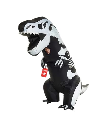 Morph Inflatable Skeleton Dinosaur Costume Adult, Blow Up Skeleton Dinosaur Costume, Trex Costume Dinosaur Blow Up Costume