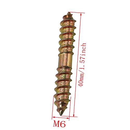 E-outstanding Pack de 20 Tirafondos para madera M6x40mm de hierro con cabeza plana y acabado zincado miniatura 2
