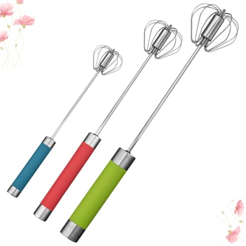 Batidor de huevos manual de acero inoxidable semiautomático pack de 3 6