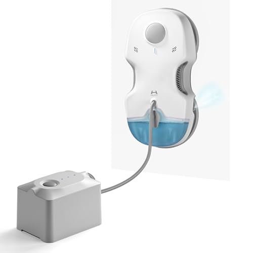 HUTT S7 Plus Robot Nettoyeur de Vitre avec Alimentation Portable, Robot Lave Vitre sans Fil avec Gicler l'eau Automatique, Tampons Dual Moteur Flottant 3D,...