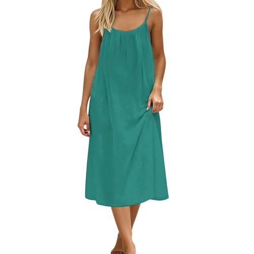 Vestidos de verano holgados casuales para mujer, 2026, favorecedores, sexy, de verano, sin espalda, playa, primavera, modesto, moderno, cita, noche, fiesta, cóctel, lindo, verde, L