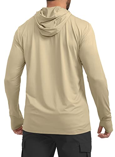 Image of Men's UPF 50+ Light Jacket Full Zip Sun Protection Hoodie Long Sleeve Sun Shirts for Men Hiking Fishing Zip Pockets