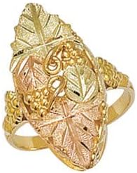 Landstroms Black Hills Gold Womens Ring in 10K Gold with 12k Gold Leaves