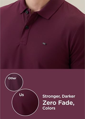 Image of Nostrum Cotton Half Sleeve T-Shirt for Men Boys, Regular Fit, Cherry, Stylish Mens T-Shirts, Polo T Shirt for Man, Collar T Shirts for Men