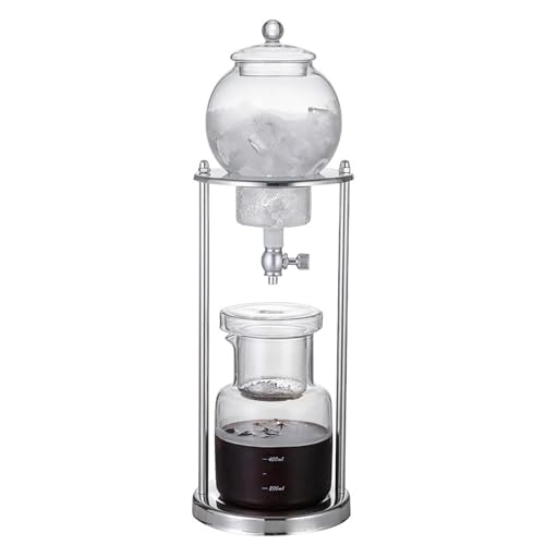 Cafetera de Goteo Premium para café frío: 600 ml, Acero Inoxidable y Vidrio de borosilicato, Sistema de preparación Lenta para un Sabor Rico y Suave, Ideal para el hogar y la Oficina.