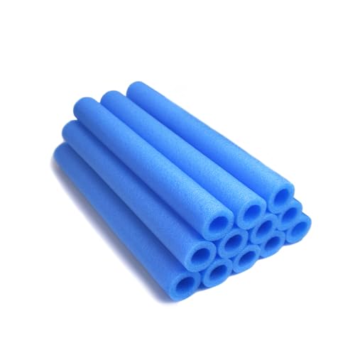 HANQIAN 12pcs Trampoline Pole Foam Sleeves 15.7in Waterproof Protective Trampoline Spring Cover Padding for Indoor and Outdoor Children's Trampoline Accessories (Blue), 40CM