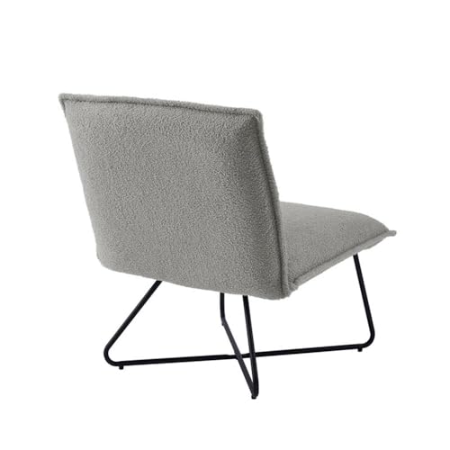 Sillón estilo moderno gris con estructura metálica miniatura 7