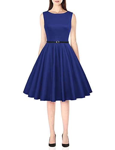 Blue Vintage Pin-up Dresses for Women 50s Style Size M F-54