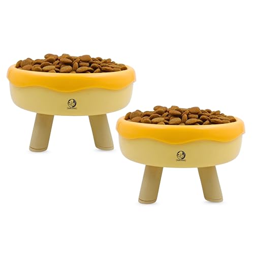 Image of Foodie Puppies Cat Food and Water Feeder - 250ml (Pouffe Bowl, Pack of 2) | Durable and Anti Vomiting Cat Bowl for Persian Cat Prevent Tipping Over | Elevated Feeder for Cats and Small Dogs