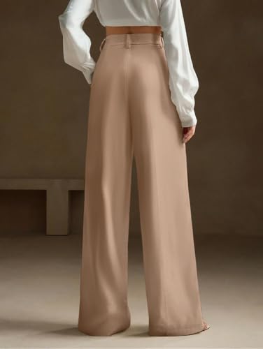 Image of GRECIILOOKS Women High Rise High Waist Trousers Flared Korean Style Formal Pants|Elegant Workwear for Office, College & Events