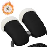 KAKIBLIN Guantes de invierno para cochecito, orejeras de mano para clima frío, manoplas universales ultra afelpadas para cochecito de invierno para padres de bebés, accesorios cálidos impermeables y