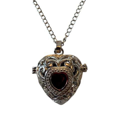 Heart Locket Victorian style - BloodVial Necklace & Anticoagulant - 32 inch Necklace BloodBond love forever