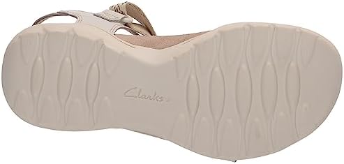 Clarks Women's Amanda Sprint Flat Sandal, White Leather, 8 Wide | Image 3