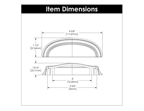Hickory Hardware P2144-BGB American Diner Collection Cup Pull 3 polegadas e 96 mm, centro a centro,