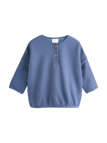 NEXT Baby Jungen Langarmshirts für Babys, 4er-Pack Blau gestreift 68-74