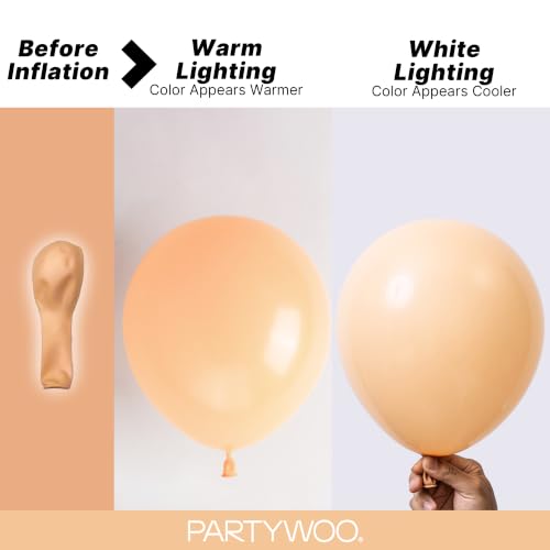 Image of PartyWoo Nude Balloons 50pcs Apricot Boho Fall Neutral Color 12 Inch
