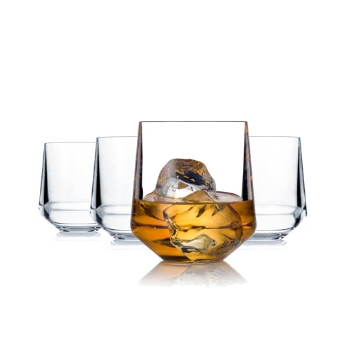 Drinique Unbreakable Stemless Wine Glasses – Set of 4 | 12oz Tritan Plastic | Made with 50% Recycled Content | Reusable, Dishwasher Safe, BPA-Free, Shatterproof | Indoor, Outdoor, Everyday Use - Clear