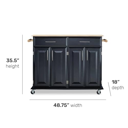 Homestyles-Kitchen-Cart-with-Storage-Dolly-Madison-4825-Inches-Wide-Black Homestyles Kitchen Cart with Storage Dolly Madison 4825 Inches Wide Black