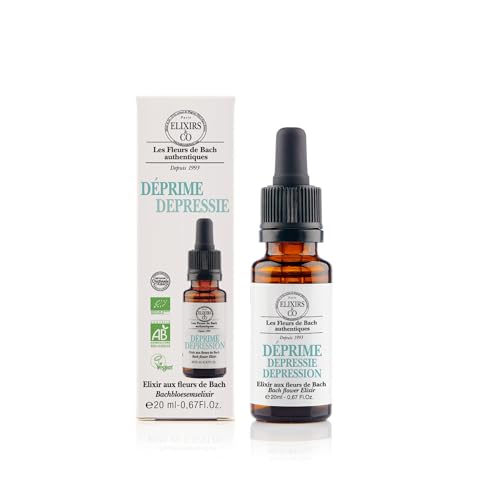 Elixir Deprime Bio Listo para usar, compuesto único con flores de Bach 20 ml – Elixirs & Co – Serenidad, Calma, sueltar-toma – Cuenta de gotas calmante flor de Bach 100% natural – Fabricado en Francia