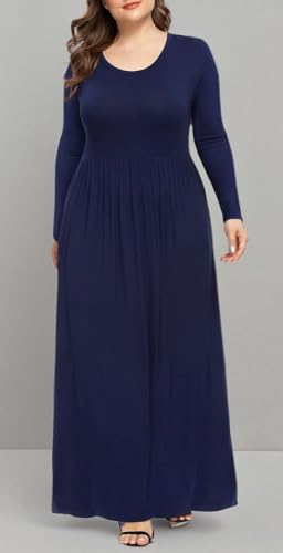 Image of LONGYUAN Women's Plus Size Maxi Dresses for Curvy Women Casual Long Dress XL-6XL