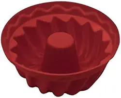 Tuut, Linha Confeitaria, Jogo com 6 Formas De Silicone Vermelha, 6cm, Mini Pudim