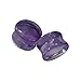Natural Amethyst Gemstone Double Flared Ear Plugs – Handmade Purple Crystal Gauges for Stretched Ears, Organic Stone Body Piercing Jewelry (7 mm (1 g))