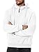TRFIC Mens Quarter Zip Hoodie Sweatshirt Warm Fleece Long Sleeve Pullover Hoodies for Men Pure White