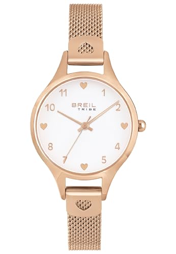 BREIL, Colección Upbeat, Reloj para Mujer Fabricado en Acero IP Rosa, Movimiento de Cuarzo Only Time, con Esfera Monocolor, Correa de Malla de Acero, Cierre Corredero, Caja de 30 mm, Rosa BREIL, Colección Upbeat, Reloj para Mujer Fabricado en Acero IP Rosa, Movimiento de Cuarzo Only Time, con Esfera Monocolor, Correa de Malla de Acero, Cierre Corredero, Caja de 30 mm, Rosa