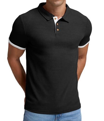 Sailwind Men's Waffle Knit Short Sleeve Casual Polo Shirts3