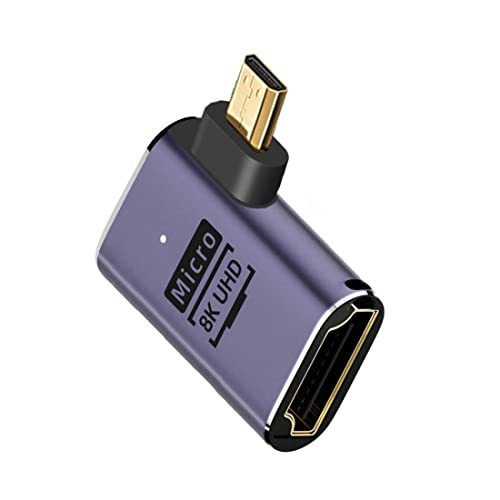 Adaptador conversor Micro HDMI 2.1 chenyang ángulo izquierdo miniatura 1