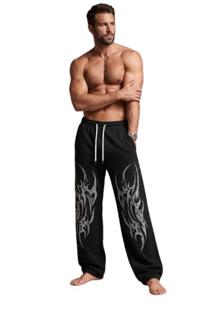 Image of Stylish Baggy Lower for Men | Comfortable Loose Fit Printed Track Pants