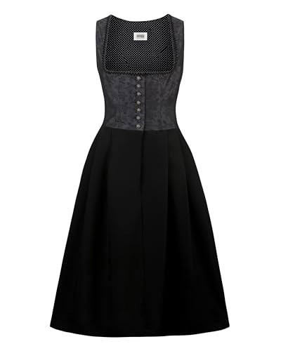 Stockerpoint Damen Dakota Midi Midi Dirndl, schwarz, 34