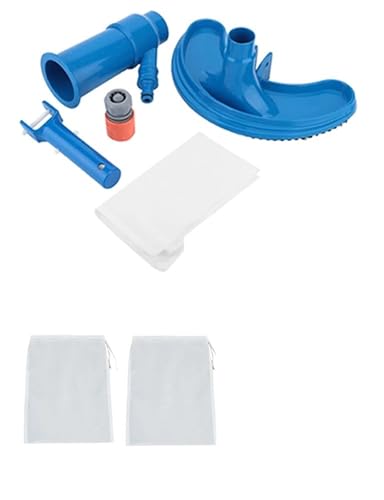 EGUIAS Kit de Nettoyage de Piscine Ensemble d'outils de Nettoyage et de désinfection pour aspirateur de Piscine, tête d'aspiration, Brosse de Nettoyage pour étang, Fontaine, Spa, Piscine(03 Set)
