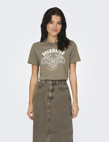 ONLY Damen ONLLUCY REG S/S JRS NOOS Top, Walnut/Print:untamable,XS – Ansicht 2