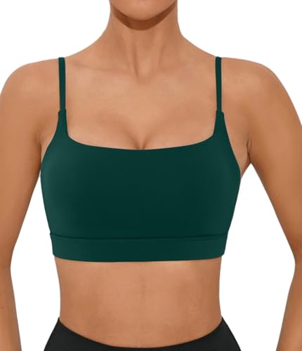 Image of Comper Sports Bra for Women Wirefree Racerback Workout Bras Sexy Thin Straps Yoga Sport Bras with Removable Pads