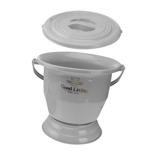 minkissy Convenient Portable Urinal Pan Spittoon Lid Home Chamber Pot Material Easy to Carry