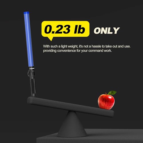 Image of E-riding 10 Pack Traffic Wand, 21 Inch Traffic Control Wand with 3 Flashing Modes & Side Clip, LED Safety Baton for Traffic Control, Parking, Aircraft, Car Directing (Blue)