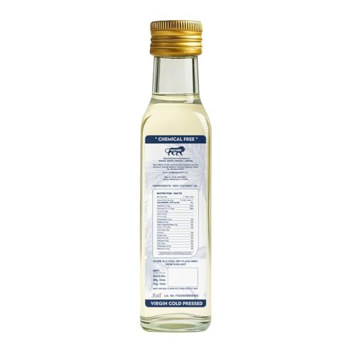 Image of Sugan Earth Cold Pressed Virgin Coconut Oil 250ml | 100% Pure & Natural | Unrefined Kachi Ghani Edible Oil for Cooking, Skin & Hair Nourishment, Baby Care, Oil Pulling| No Chemicals, No Preservatives | Organic Oil