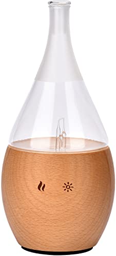 Zen'Aroma – Difusor de aceites Esenciales Mediante nebulización programable Bolea – Intensidad Ajustable (hasta 100 m²) e iluminación LED – Difusión en frío para aromaterapia, Temporizador – Madera,