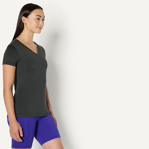 Image of Amazon Essentials Women's Active Quick Dry Tech Stretch Short-Sleeve V-Neck T-Shirt (Available in Plus Size), Pack of 2