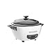 BLACK+DECKER Rice Cooker 6-Cup (Cooked) with Steaming Basket, Removable Non-Stick Bowl, White