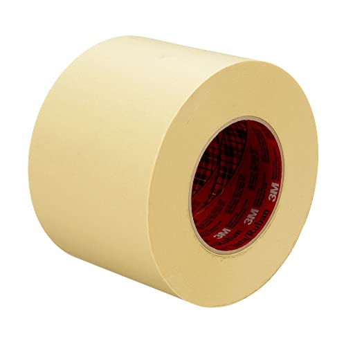 Image of 3M High Performance Masking Tape 2693, Heavy Duty, Clean Removal, Tan Color, 7.9 mil, 6 in x 180 yd, Pack of 2