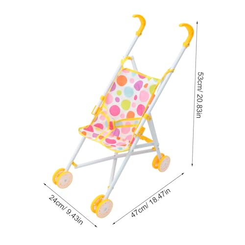 VANZACK Realistischer Puppenwagen Toy Stroller mit Weichem Griff und Leichtgängigen Rädern für Rollenspiele und Kreatives Geeignet für Ab Jahren Fördert Soziale Entwicklung – Bild 3
