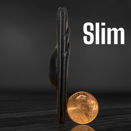 Slim Premium Wallet with AirTag Holder Parent | Made from Genuine Soft Touch Leather | Pocket Minimalist Design | RFID Protected | Perfect for Tracking | Dimensions: 3.9"x2.75"x0.49" (Black)3